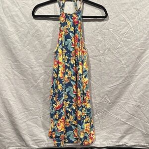 American Eagle Outfitters Floral Dress - Blue and Yellow